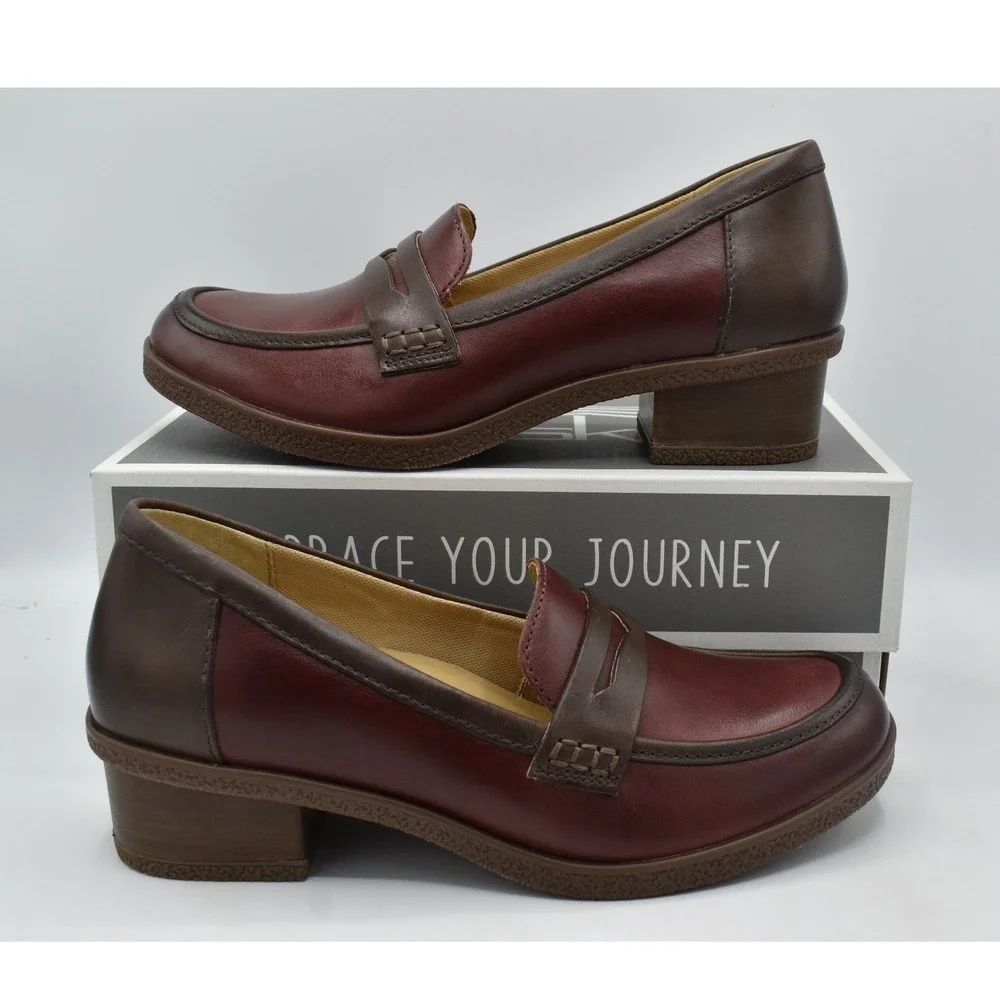 Dansko EU 40 Danica Burnished Plum Chocolate Leather Waterproof Loafers Shoes
